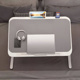NNEAGS 70X45cm Grey Small Laptop Bed Portable Foldable Study Table Adjustable