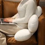 NNEAGS 2X White Daisy Flower Shape Cushion Soft Leaning Bedside Pad Floor Plush Pillow Home Decor