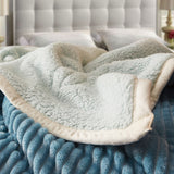 NNEAGS Blue Throw Blanket Warm Cozy Double Sided Thick Flannel Coverlet Fleece Bed Sofa Comforter