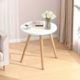 NNEAGS 2X 60x72cm White Small Side Coffee Table Living Room Balcony Home D?cor Style