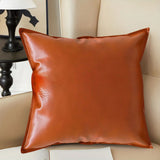 NNEAGS 2X 45cm Light Luxury Urban Simulated Leather Wide Edge Throw Pillow