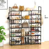 NNEAGS 2X 21-Shelf Tier Shoe Storage Shelf Space-Saving Caddy Rack Organiser with Handle
