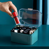 NNEAGS Green Cosmetic Jewelry Storage Organiser Set Makeup Brush Lipstick Skincare Holder Jewelry Storage Box with Handle