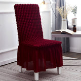 NNEAGS Burgundy Chair Cover Seat Protector with Ruffle Skirt Stretch Slipcover Wedding Party Home Decor