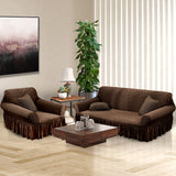 NNEAGS 1-Seater Coffee Sofa Cover with Ruffled Skirt Couch Protector High Stretch Lounge Slipcover Home Decor