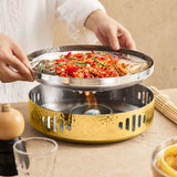 NNEAGS 28cm Dry Pot with Hammered Texture, Natural Gold Color Kitchen Essential