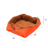 NNEAGS 2X Orange Dual-purpose Cushion Nest Cat Dog Bed Warm Plush Kennel Mat Pet Home Travel Essentials