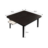 NNEAGS Black Portable Floor Table Small Square Space-Saving Mini Desk Home Decor