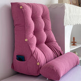 NNEAGS 2X 60cm Magenta Triangular Wedge Lumbar Pillow Headboard Backrest Sofa Bed Cushion Home Decor