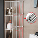 NNEAGS 2X 2 Tier Multifunctional PP Plastic Bag Box Portable Cubby DIY Storage Shelves Stackable Handbag Purse Organiser