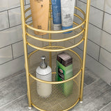 NNEAGS 2X 3 Tier Bathroom Freestanding Storage Shelf Multifunctional Display Rack Organiser with Basket