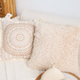 NNEAGS 50CM Beige Pillow Plush Sofa Cushion, Soft Fabric, Modern Couch Velvet, Decorative Throw Pillow