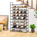 NNEAGS 10 Tier Shoe Storage Shelf Space-Saving Caddy Rack Organiser with Handle