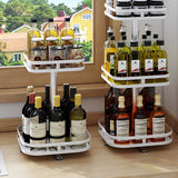 NNEAGS 2X 2 Tier Steel White Square Rotating Multi-Function Kitchen Portable Storage Spice Seasoning Kitchen Countertop Organiser Shelf