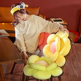 NNEAGS Red Double Flower Shape Cushion Soft Bedside Floor Plush Pillow Home Decor