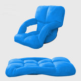 NNEAGS 2X Foldable Lounge Cushion Adjustable Floor Lazy Recliner Chair with Armrest Blue
