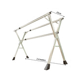 NNEAGS 2X 2.4m Portable Standing Clothes Drying Rack Foldable Space-Saving Laundry Holder 3 Poles