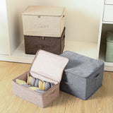 NNEAGS 2X Beige Small Portable Double Zipper Storage Box Moisture Proof Clothes Basket Foldable Home Organiser