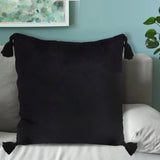 NNEAGS 45X Black Vintage Butterfly Pillow Tassel Velvet Square Throw Pillow