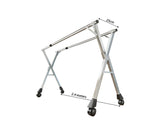 NNEAGS 2X 2.4m Portable Standing Clothes Drying Rack Foldable Space-Saving Laundry Holder with Wheels