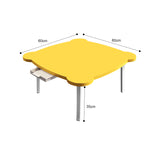 NNEAGS 2X Yellow Minimalist Cat Ear Portable Floor Table Small Space-Saving Mini Desk Home Decor