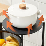 NNEAGS 2X 2 Tier Steel Round Rotating Kitchen Cart Multi-Functional Shelves Portable Storage Organizer with Wheels
