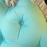 NNEAGS 2X 180cm Light Blue Princess Bed Pillow Headboard Backrest Bedside Tatami Sofa Cushion with Ruffle Lace Home Decor