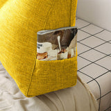 NNEAGS 2X 180cm Yellow Triangular Wedge Bed Pillow Headboard Backrest Bedside Tatami Cushion Home Decor