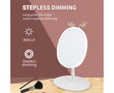 NNEAGS White Cosmetic Jewelry Storage Organiser with Antler LED Light Mirror Tabletop Vanity Set