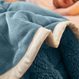 NNEAGS 2X Lake Blue Throw Blanket Warm Cozy Double Sided Thick Flannel Coverlet Fleece Bed Sofa Comforter