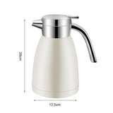 NNEAGS 1.8L Stainless Steel Kettle Insulated Vacuum Flask Water Coffee Jug Thermal White
