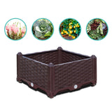 NNEAGS 40cm Raised Planter Box Vegetable Herb Flower Outdoor Plastic Plants Garden Bed