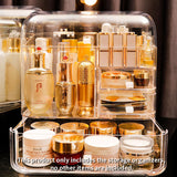 NNEAGS Transparent Cosmetic Storage Box Clear Makeup Skincare Holder with Lid Drawers Waterproof  Dustproof Organiser