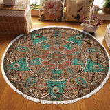 NNEAGS 90cm Mandala Round Area Thick Anti-slip Doormat, Home Decor
