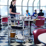 NNEAGS 3 Tier Food Trolley Portable Kitchen Cart Multifunctional Big Utility Service with wheels 830x420x950mm Gray