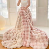 NNEAGS 2X 200cm Light Pink Fur Fuzzy Super Soft and Cozy Fluffy Throw Blanket