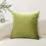 NNEAGS 2X 45cm Subtle Fluorescent Green Foliage Velvet Square Throw Pillow