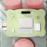 NNEAGS 2X  Green Portable Bed Table Adjustable Folding Mini Desk With Mini Drawer and Cup-Holder Home Decor