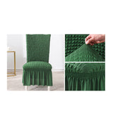 NNEAGS Dark Green Chair Cover Seat Protector with Ruffle Skirt Stretch Slipcover Wedding Party Home Decor