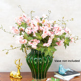 NNEAGS 8 Bunch Artificial Silk Hibiscus 3 Heads Flower Fake Bridal Bouquet Table Decor Pink