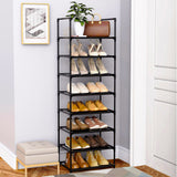 NNEAGS 2X 8 Tier Shoe Storage Shelf Space-Saving Caddy Rack Organiser with Handle