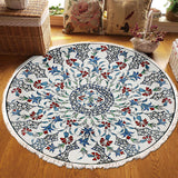 NNEAGS 120cm Mandala Area Rug for Living Room Lounge, Bedroom, Anti-slip Doormat, Home Decor