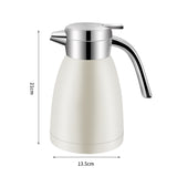NNEAGS 1.2L Stainless Steel Kettle Insulated Vacuum Flask Water Coffee Jug Thermal White