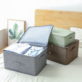 NNEAGS 2X Grey Large Portable Double Zipper Storage Box Moisture Proof Clothes Basket Foldable Home Organiser