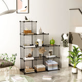 NNEAGS 2X Black Portable 9-Cube 3 Column Storage Organiser Foldable DIY Modular Grid Space Saving Shelf