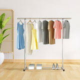 NNEAGS 2X 180cm Stainless Steel Floor-Standing Clothes Rack - Durable and Space-Saving Laundry Organizer