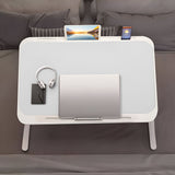 NNEAGS 2X 70X45cm White Small Laptop Bed Portable Foldable Study Table Adjustable