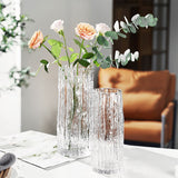 NNEAGS 30.5cm Handcrafted Clear Glass Vase, Classic Design for Home Decor