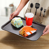 NNEAGS Rectangular Serving Tray Heavy Duty Waterproof Stackable Plastic Food Snack Pan Set of 10 Coffee
