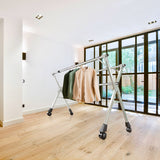 NNEAGS 2X 200cm Portable Drying Rack Clothes Steel Laundry Rack Foldable Space-Saving Laundry Holder 3 Poles